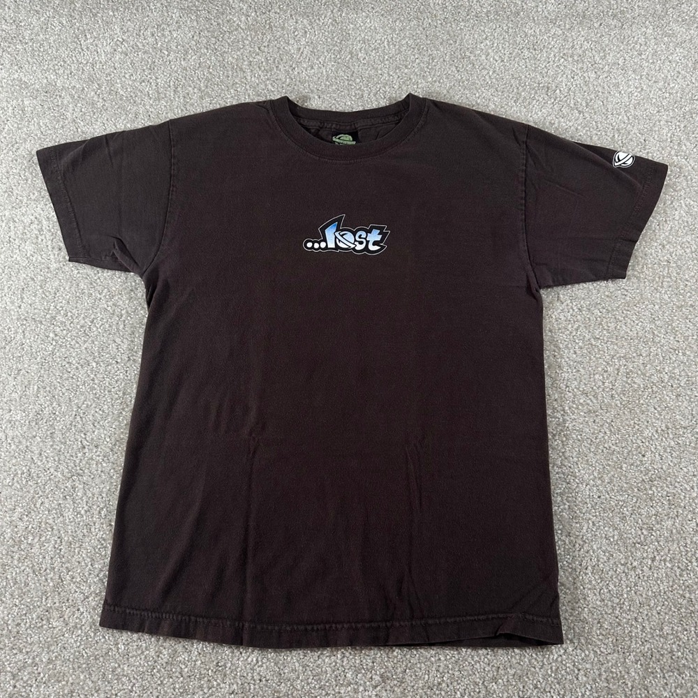 Lost Enterprises Y2k Mens Brown Graphic T-Shirt Hula Girls Skate Surf Tee Medium
